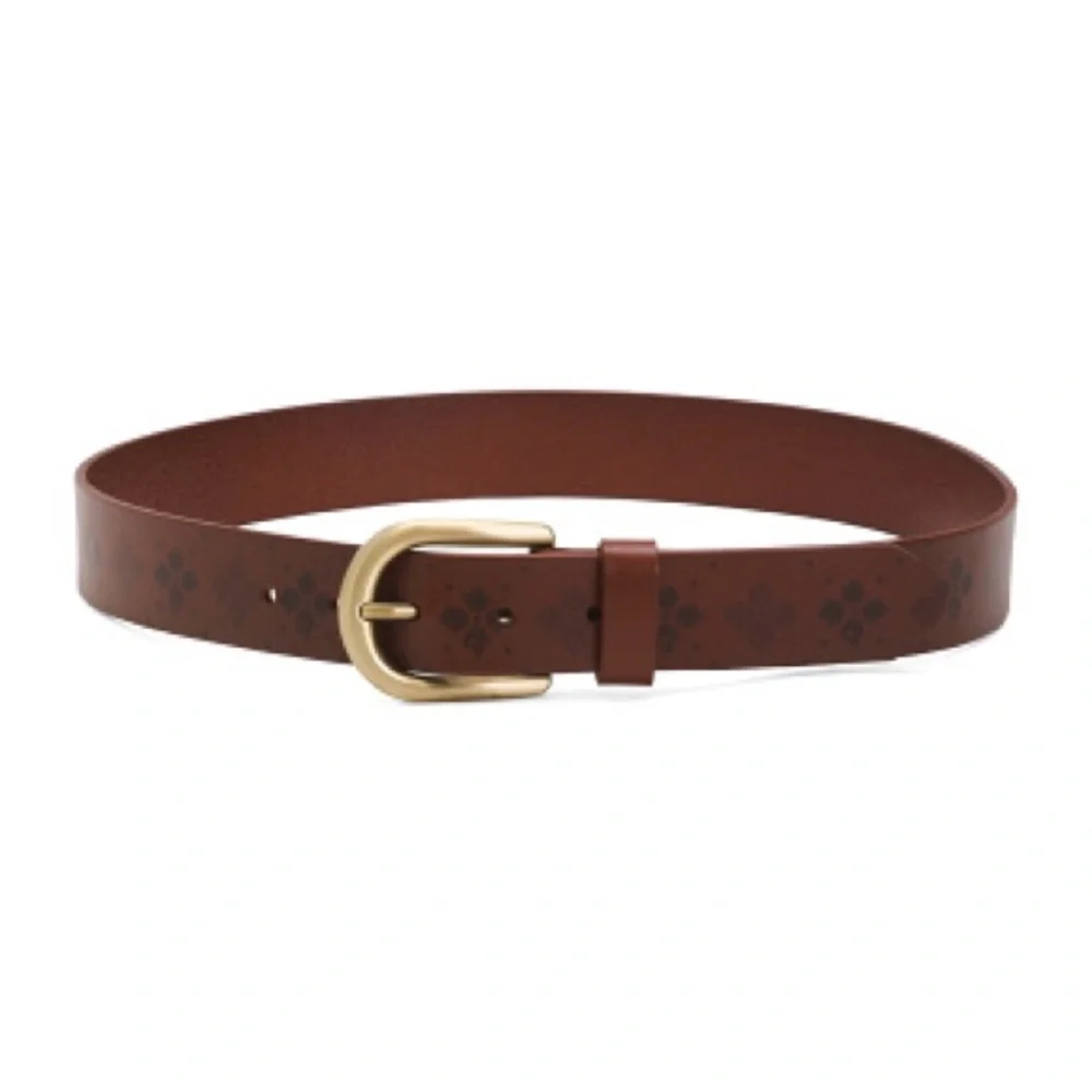 Patricia Nash leather brown belt with signature design, size M. NWT